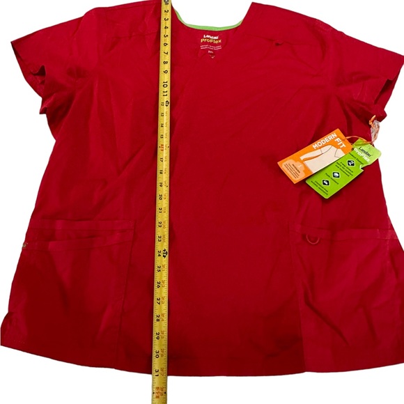 Landau Pro Flex Red Short Sleeve Scrub Size 3XL - Picture 4 of 17